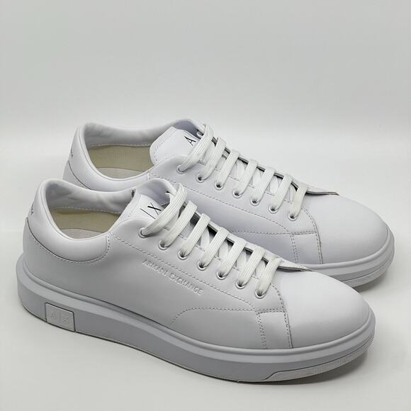 Armani Exchange AX White Leather Low Top Sneakers Men\'s 12 w/ Box main image 8